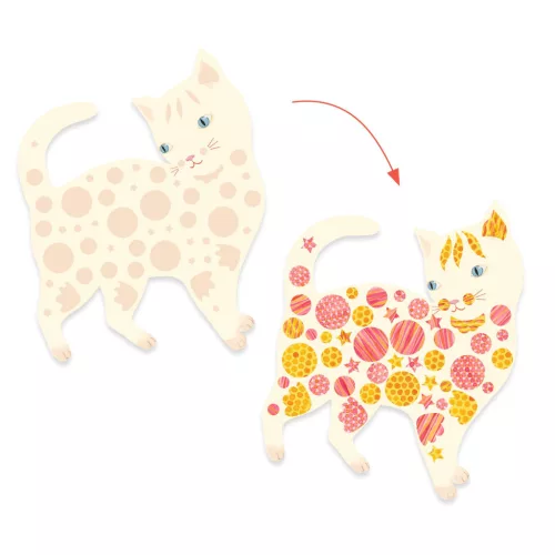 Djeco Matricázó képkészítés - Cicák és macskák - Elodie’s cute cats (DJ00079)