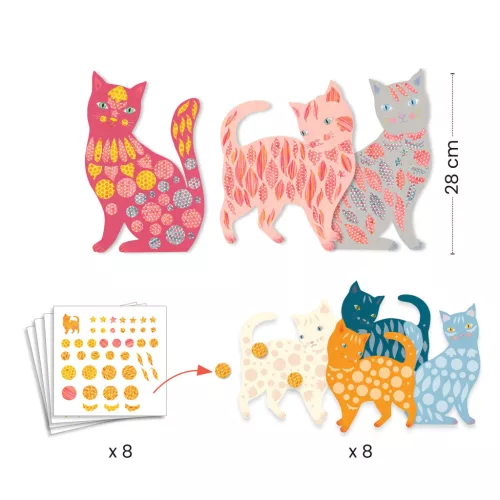 Djeco Matricázó képkészítés - Cicák és macskák - Elodie’s cute cats (DJ00079)