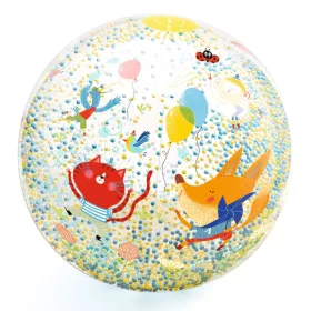   Djeco 0175 Felfújható labda, Ø 35 cm - Csörgő-zörgő labda - Bubbles ball