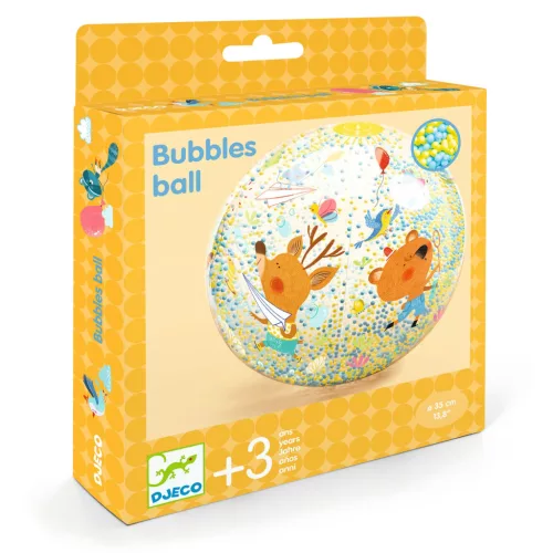 Djeco 0175 Felfújható labda, Ø 35 cm - Csörgő-zörgő labda - Bubbles ball