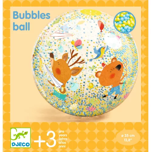 Djeco 0175 Felfújható labda, Ø 35 cm - Csörgő-zörgő labda - Bubbles ball