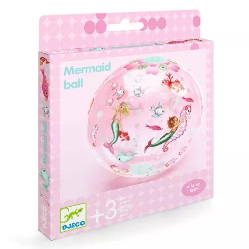 Djeco 0176 Felfújható labda, 35 cm - Sellős labda - Mermaid Ball