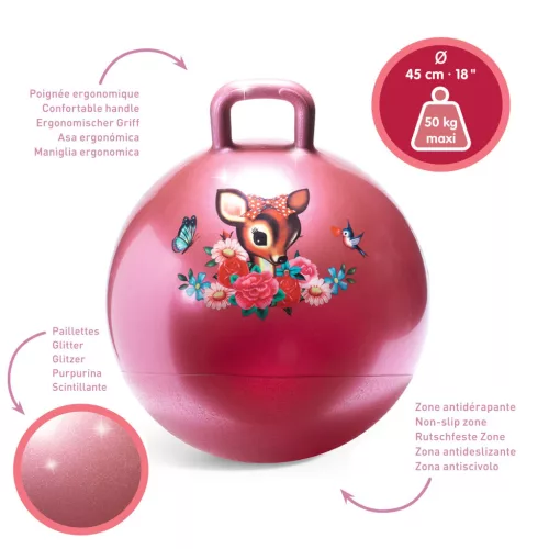 Djeco 0185 Ugrálólabda 45 cm - Fiona őzike - Jumpa Fiona