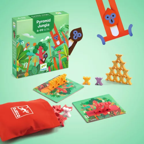 Djeco 0824 Társasjáték - Majompiramis - Pyramid Monkey