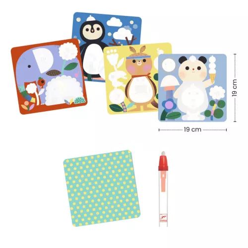 Vízzel színező készlet - Kukucs! Állatbébik a világ tájairól - Peekaboo! Baby animals around the world