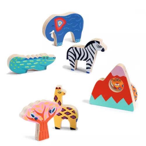 Djeco 1068 Formaillesztő, formaberakó - Szavannai történet - Savana Story