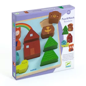   Djeco 1078 Formaillesztő és formapárosító - Szivárvány - Puzz & Match Rainbow