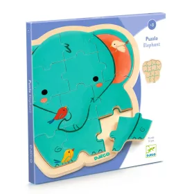 Djeco 1823 Fa puzzle - Elefánt, 14 db-os - Puzzlo Elephant