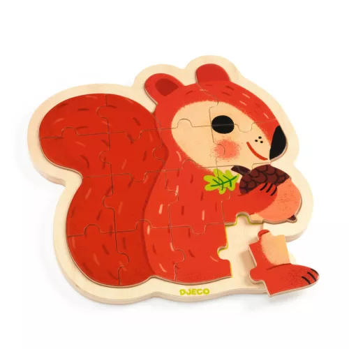 Djeco 1824 Fa puzzle - Mókus, 16 db-os - Puzzlo Nut
