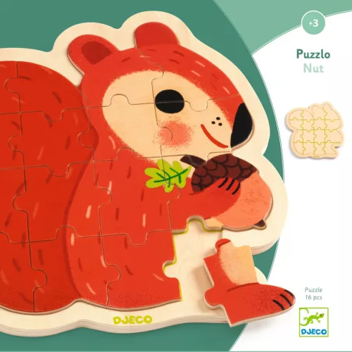 Djeco 1824 Fa puzzle - Mókus, 16 db-os - Puzzlo Nut