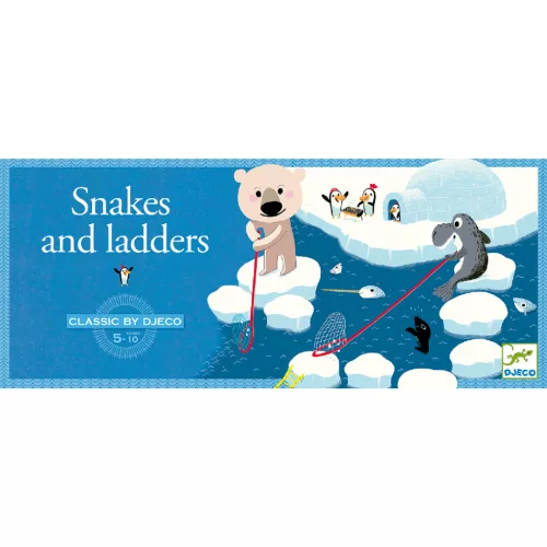 Djeco 5208 Társasjáték klasszikus - Kígyók és létrák - Snake and ladders