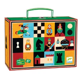   Djeco 5225 Társasjáték klasszikus - Sakk, Kínai sakk és Dáma - Chess+Checkers