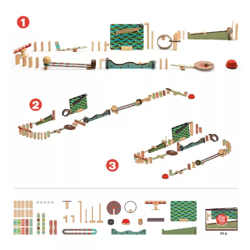 Djeco 5644 Építőjáték - Zig & Go - 48 pcs