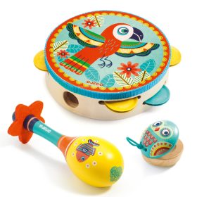   Djeco 6016 Játékhangszer készlet - Tambourine, maracas, castanet