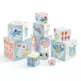 Djeco 6103 Toronyépítő kocka -  Nyuszis - BabyBloki