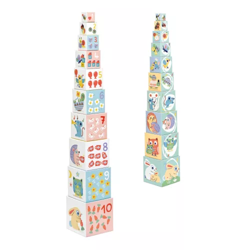Djeco 6103 Toronyépítő kocka -  Nyuszis - BabyBloki