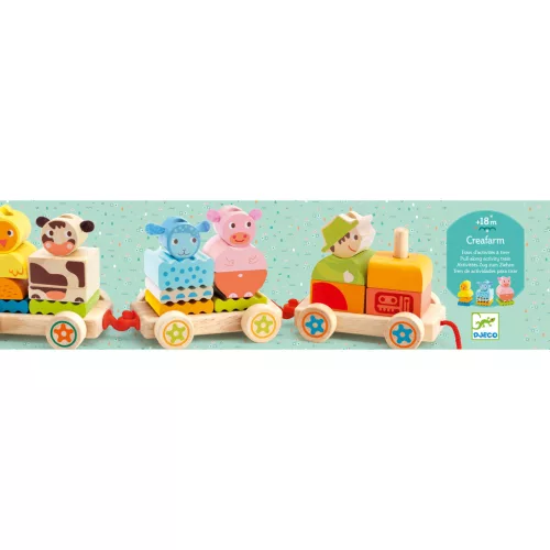 Djeco 6314 Húzható és építőjáték - Créaferme - 24 pcs