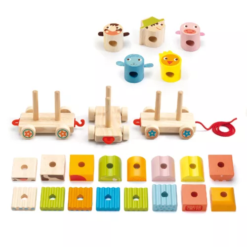 Djeco 6314 Húzható és építőjáték - Créaferme - 24 pcs