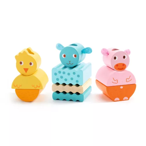 Djeco 6314 Húzható és építőjáték - Créaferme - 24 pcs