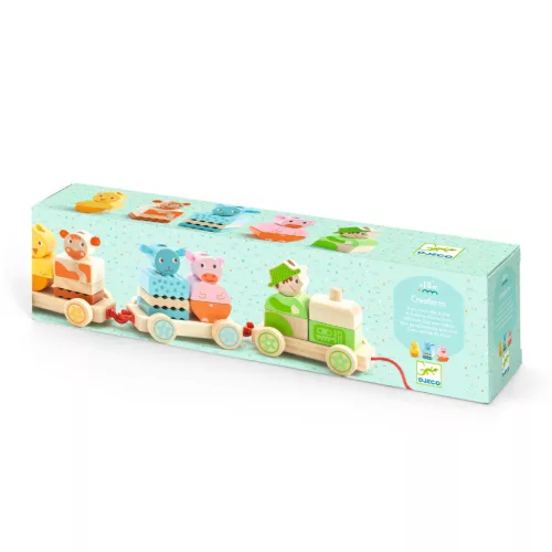 Djeco 6314 Húzható és építőjáték - Créaferme - 24 pcs