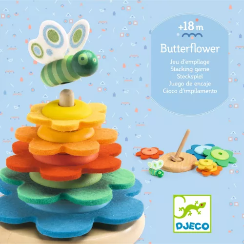 Djeco 6404 Toronyépítő - Pillangóvirág - Butterflower