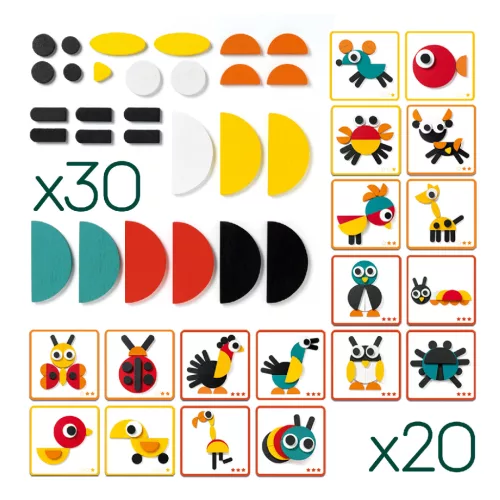 Djeco 6432 Képkirakó - Geometrikus állatképek - Ze Geoanimo