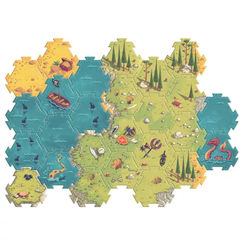 Djeco 6847 Arty Toys Óriás puzzle - Kalóz világ, 30 db-os - Giant puzzle-Battle