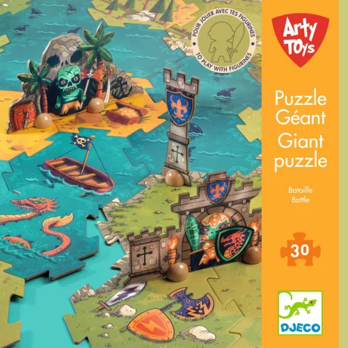 Djeco 6847 Arty Toys Óriás puzzle - Kalóz világ, 30 db-os - Giant puzzle-Battle