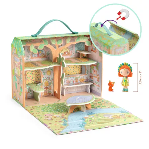 Djeco 6966 TINYLY álomvilág babaház - Szilvia és Rókica háza - Sylvia & Fox’s house in the woods