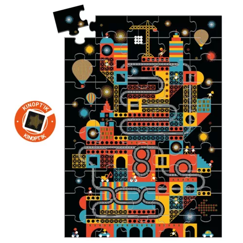 Djeco 7032 Optikai puzzle - Városi nyüzsgés, 100 db-os - The lively city