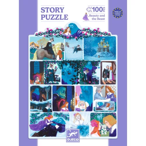 Djeco 7055 Mese puzzle - A szépség és a szörnyeteg, 100 db-os - Beauty and the Beast