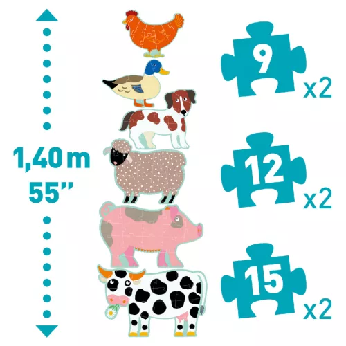 Djeco 7112 Óriás puzzle - Betyárbecsület - Honoré & friends
