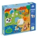 Djeco 7117 Óriás puzzle - Tanya - Tactile farm puzzle