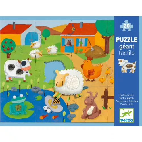 Djeco 7117 Óriás puzzle - Tanya - Tactile farm puzzle