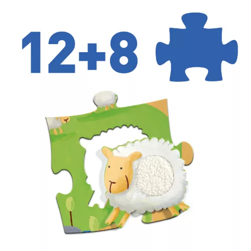 Djeco 7117 Óriás puzzle - Tanya - Tactile farm puzzle