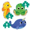 Djeco 7144 Primo puzzle - A tengerben, 4, 6, 9 db-os - In the sea