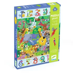   Djeco 7148 Megfigyeltető puzzle - Dzsungelben 1-10-ig, 54 db-os - 1 to 10 Jungle