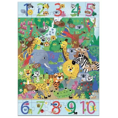Djeco 7148 Megfigyeltető puzzle - Dzsungelben 1-10-ig, 54 db-os - 1 to 10 Jungle