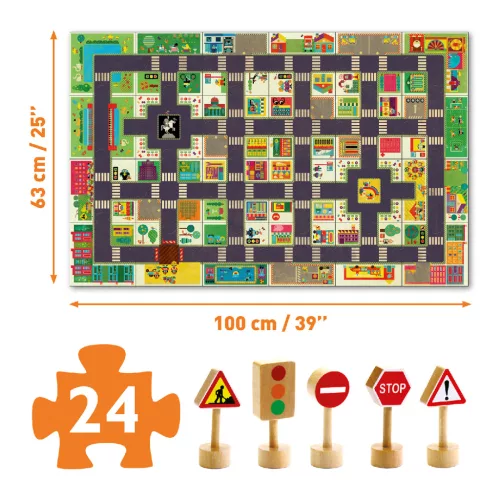 Djeco 7161 Óriás puzzle - A város - The city