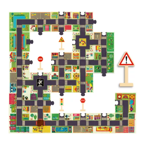Djeco 7161 Óriás puzzle - A város - The city