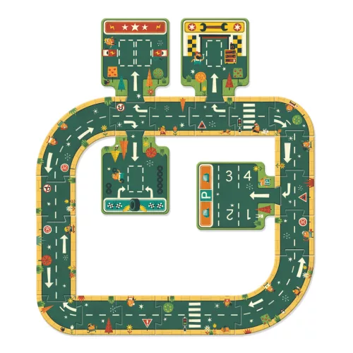 Djeco 7162 Óriás puzzle - Utak, irányok - Roads