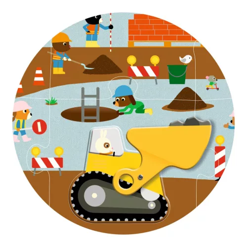 Óriás puzzle - Építkezés, 12+5 db-os - Construction site