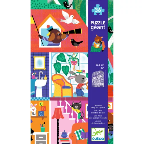Djeco 7169 Óriás puzzle - A Kisbarátok Háza, 36 db-os - The Little Buddies' House