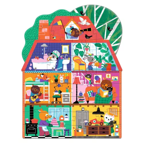 Djeco 7169 Óriás puzzle - A Kisbarátok Háza, 36 db-os - The Little Buddies' House