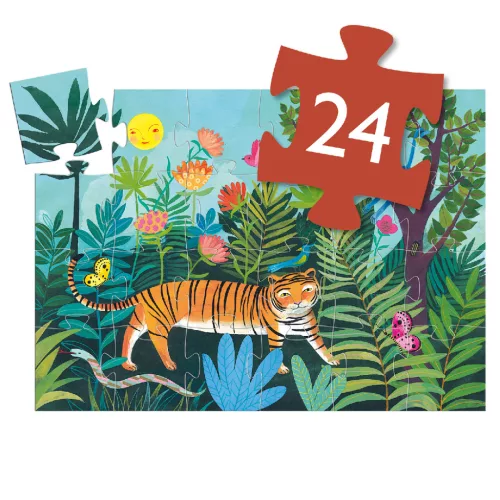 Djeco 7201 Formadobozos puzzle - A tigris sétája - The tiger's walk