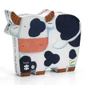   Djeco 7205 Formadobozos puzzle - Bocik és tehenek - The cows on the farm