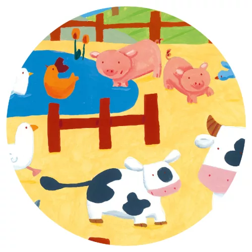 Djeco 7205 Formadobozos puzzle - Bocik és tehenek - The cows on the farm