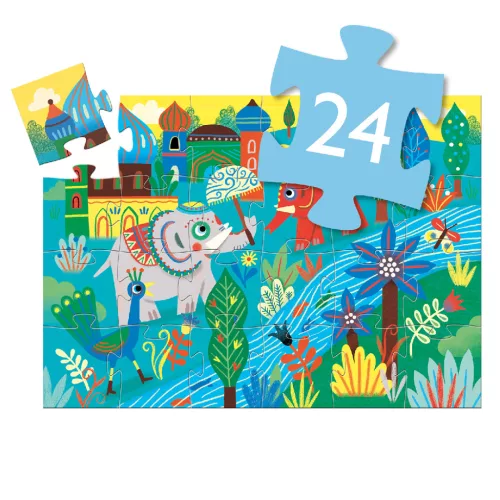 Djeco 7208 Formadobozos puzzle - Haathee, Asian elephant - 24pcs