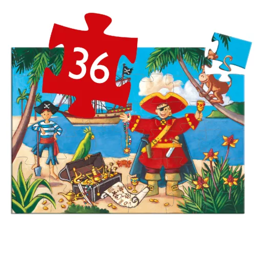 Djeco 7220 Formadobozos puzzle - Kalózok kincse - The pirate and his treasure