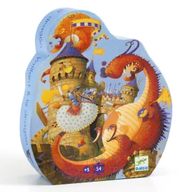  Djeco 7256 Formadobozos puzzle - Vaillant és a sárkány - Vaillant and the dragon